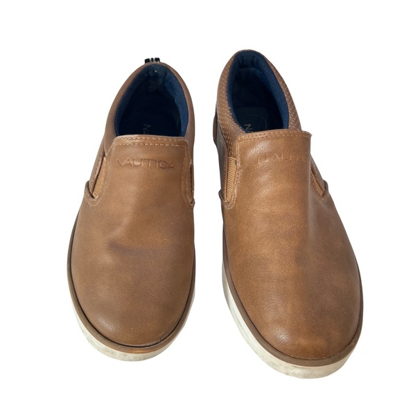 Nautical Tan brown Slip-On dress Shoes boys size 1 - Picture 3 of 4